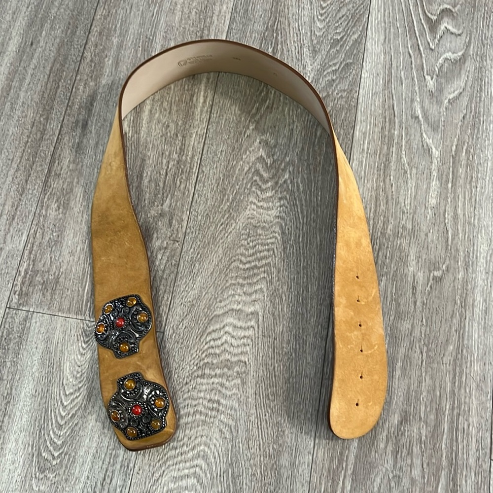 Brambilla Milano genuine leather embellished belt size S, as is